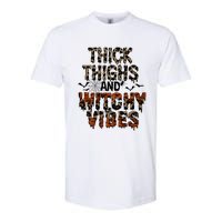 Thick Thighs Spooky Vibes Halloween Costume Softstyle CVC T-Shirt