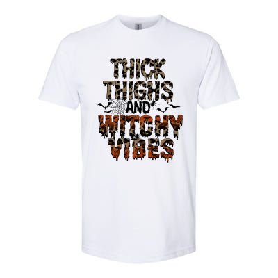 Thick Thighs Spooky Vibes Halloween Costume Softstyle CVC T-Shirt