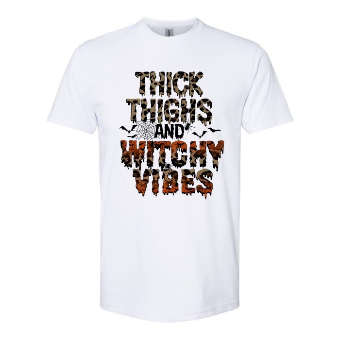 Thick Thighs Spooky Vibes Halloween Costume Softstyle CVC T-Shirt