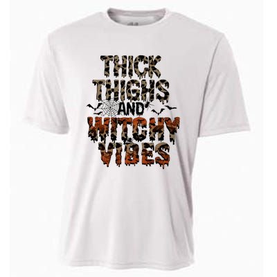 Thick Thighs Spooky Vibes Halloween Costume Cooling Performance Crew T-Shirt