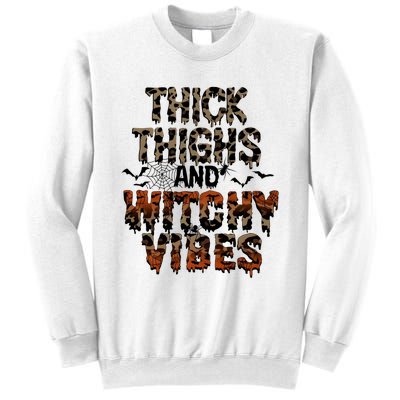 Thick Thighs Spooky Vibes Halloween Costume Sweatshirt