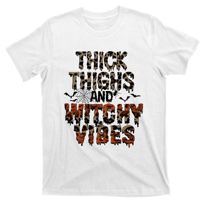 Thick Thighs Spooky Vibes Halloween Costume T-Shirt