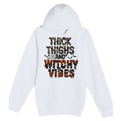 Thick Thighs Spooky Vibes Halloween Costume Premium Pullover Hoodie