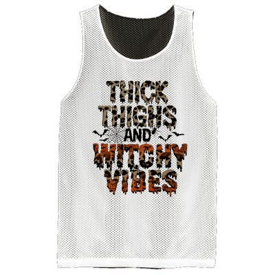 Thick Thighs Spooky Vibes Halloween Costume Mesh Reversible Basketball Jersey Tank