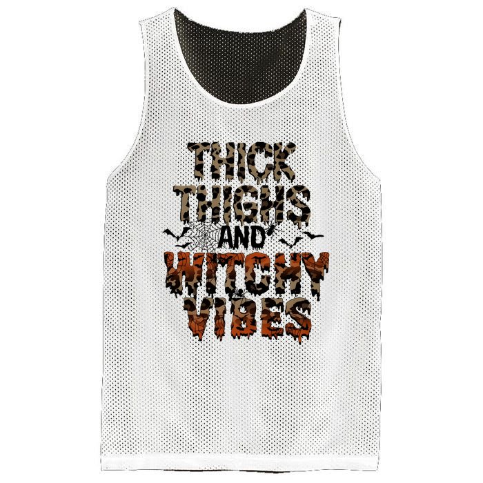 Thick Thighs Spooky Vibes Halloween Costume Mesh Reversible Basketball Jersey Tank