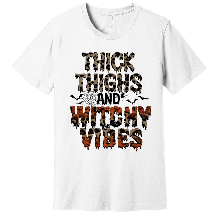 Thick Thighs Spooky Vibes Halloween Costume Premium T-Shirt