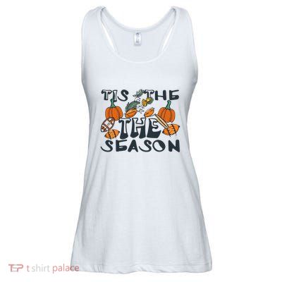 TIS THE SEASON FALL FOOTBALL THANKSGIVING PUMPKIN SPICE Ladies Essential Flowy Tank