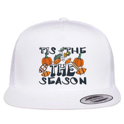 TIS THE SEASON FALL FOOTBALL THANKSGIVING PUMPKIN SPICE Flatbill Hat