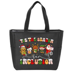 Tis The Season For Inclusion Sped Christmas Teacher Zip Tote Bag