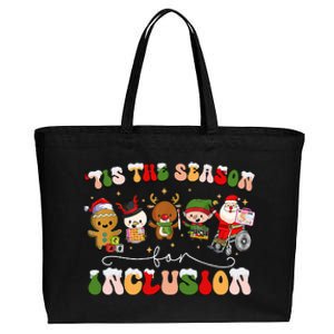 Tis The Season For Inclusion Sped Christmas Teacher Cotton Canvas Jumbo Tote