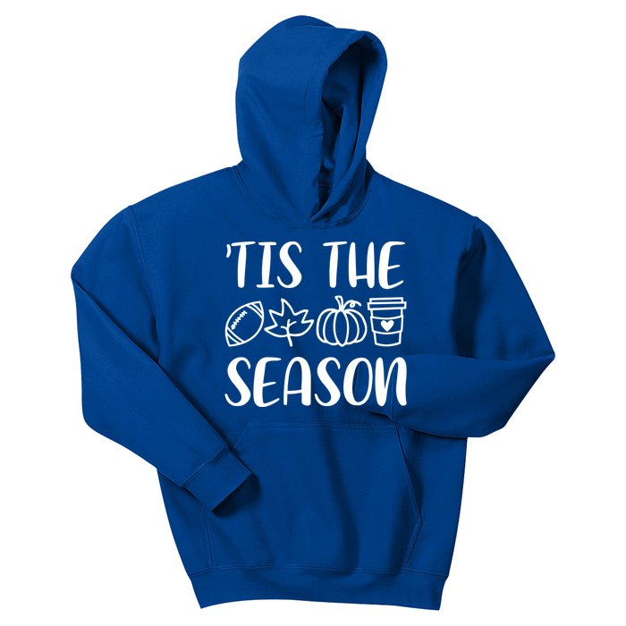 Tis The Season Fall Leaf Pumpkin Halloween Thanksgiving Cool Gift Kids Hoodie