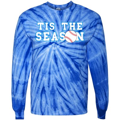 Tis The Season Softball And Baseball Player Gift Tie-Dye Long Sleeve Shirt