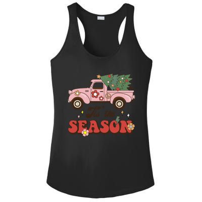 Tis The Season Groovy Vibes Truck Family Christmas Tree Xmas Cool Gift Ladies PosiCharge Competitor Racerback Tank