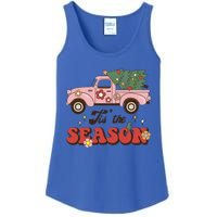 Tis The Season Groovy Vibes Truck Family Christmas Tree Xmas Cool Gift Ladies Essential Tank