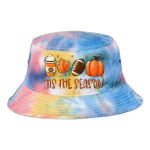 Tis The Season Pumpkin Leaf Latte Fall Thanksgiving Football Tie Dye Newport Bucket Hat