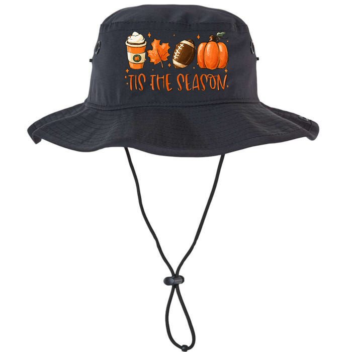 Tis The Season Pumpkin Leaf Latte Fall Thanksgiving Football Legacy Cool Fit Booney Bucket Hat