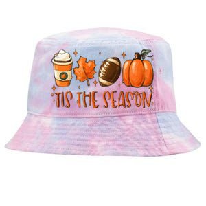 Tis The Season Pumpkin Leaf Latte Fall Thanksgiving Football Tie-Dyed Bucket Hat