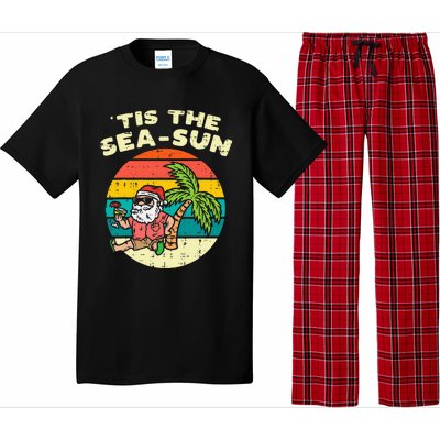 Tis The Sea Sun Santa Beach Summer Christmas In July Summer Pajama Set