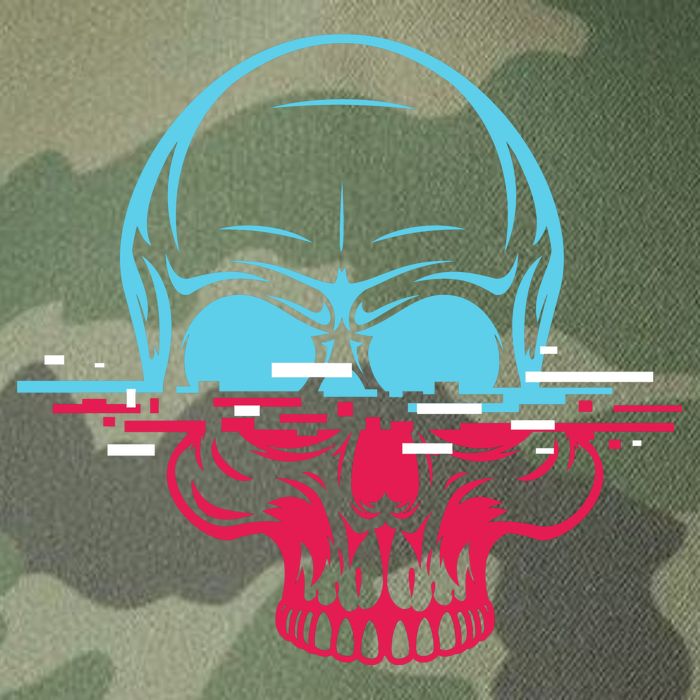 Two Tone Skull With Distortion Legacy Tie Dye Trucker Hat