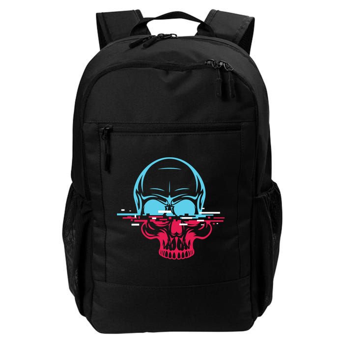 Two Tone Skull With Distortion Backpack