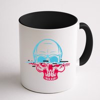 Two Tone Skull With Distortion Mug