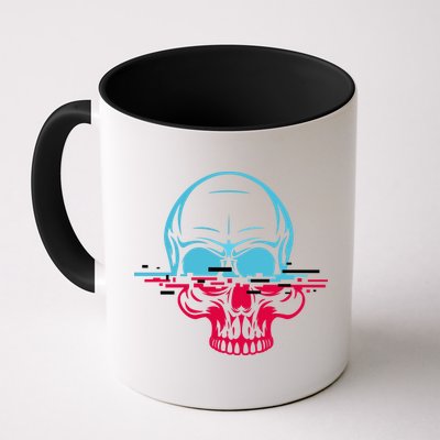 Two Tone Skull With Distortion Mug