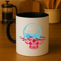 Two Tone Skull With Distortion Mug