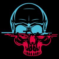 Two Tone Skull With Distortion Mug