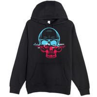 Two Tone Skull With Distortion Premium Pullover Hoodie