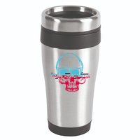 Two Tone Skull With Distortion 16oz Travel Tumbler