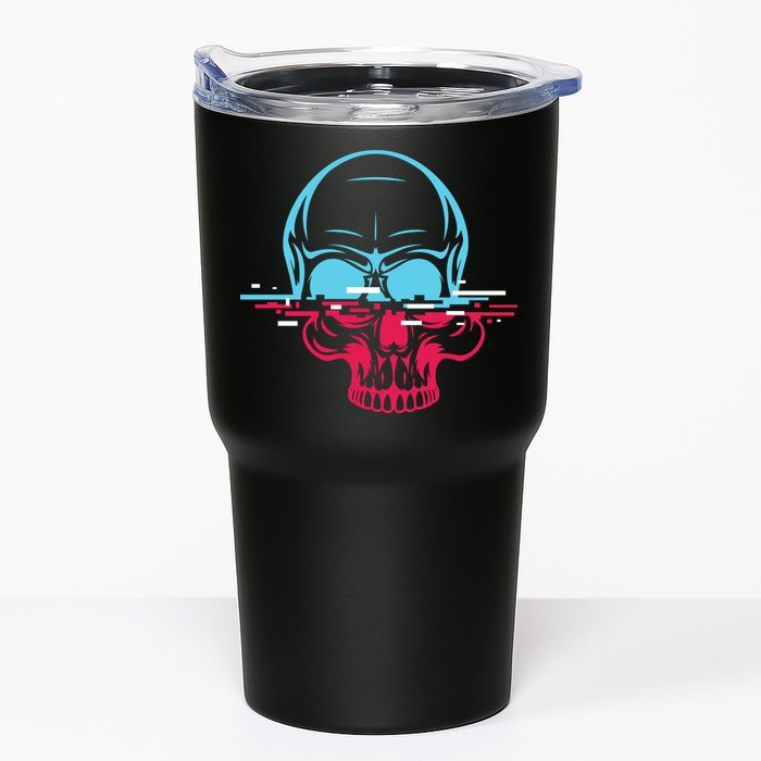 Two Tone Skull With Distortion Tumbler