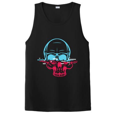 Two Tone Skull With Distortion PosiCharge Competitor Tank
