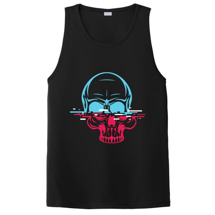 Two Tone Skull With Distortion PosiCharge Competitor Tank