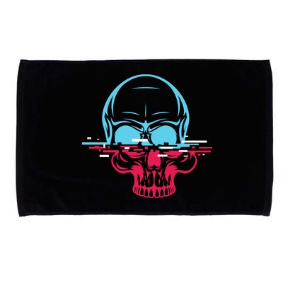 Two Tone Skull With Distortion Microfiber Hand Towel