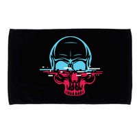 Two Tone Skull With Distortion Microfiber Hand Towel