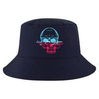 Two Tone Skull With Distortion Cool Comfort Performance Bucket Hat