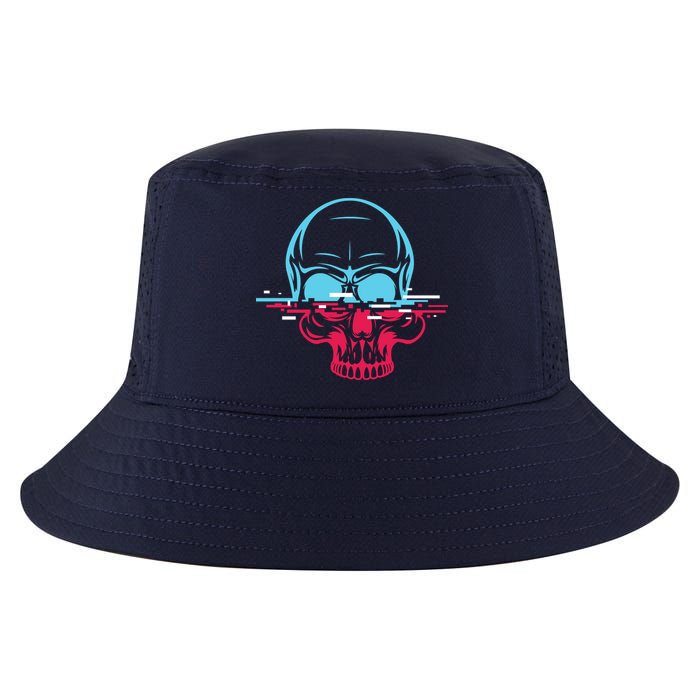 Two Tone Skull With Distortion Cool Comfort Performance Bucket Hat