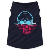 Two Tone Skull With Distortion Doggie Tank