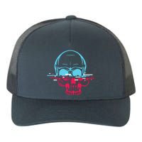 Two Tone Skull With Distortion Yupoong Adult 5-Panel Trucker Hat