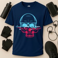 Two Tone Skull With Distortion Performance Shirt