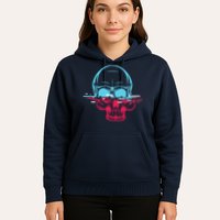 Two Tone Skull With Distortion Hoodie