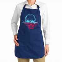 Two Tone Skull With Distortion Apron