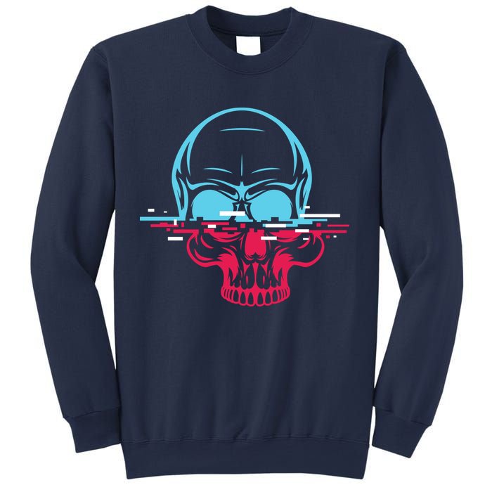 Two Tone Skull With Distortion Sweatshirt