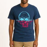 Two Tone Skull With Distortion Tall T-Shirt