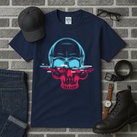 Two Tone Skull With Distortion Tall T-Shirt