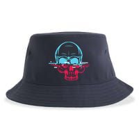 Two Tone Skull With Distortion Sustainable Bucket Hat