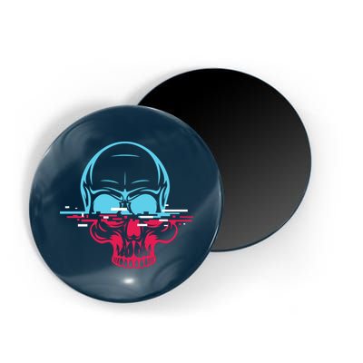 Two Tone Skull With Distortion Magnet