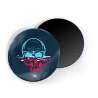 Two Tone Skull With Distortion Magnet