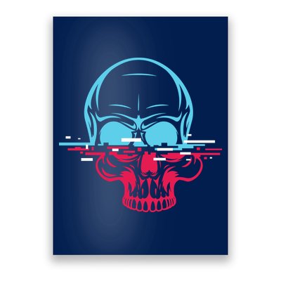 Two Tone Skull With Distortion Poster
