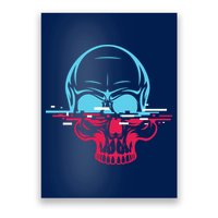 Two Tone Skull With Distortion Poster